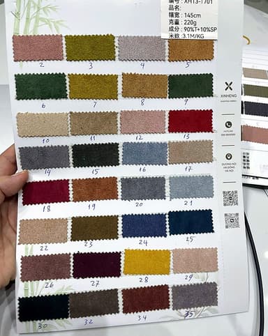 Sổ mẫu Da lộn co giãn T701