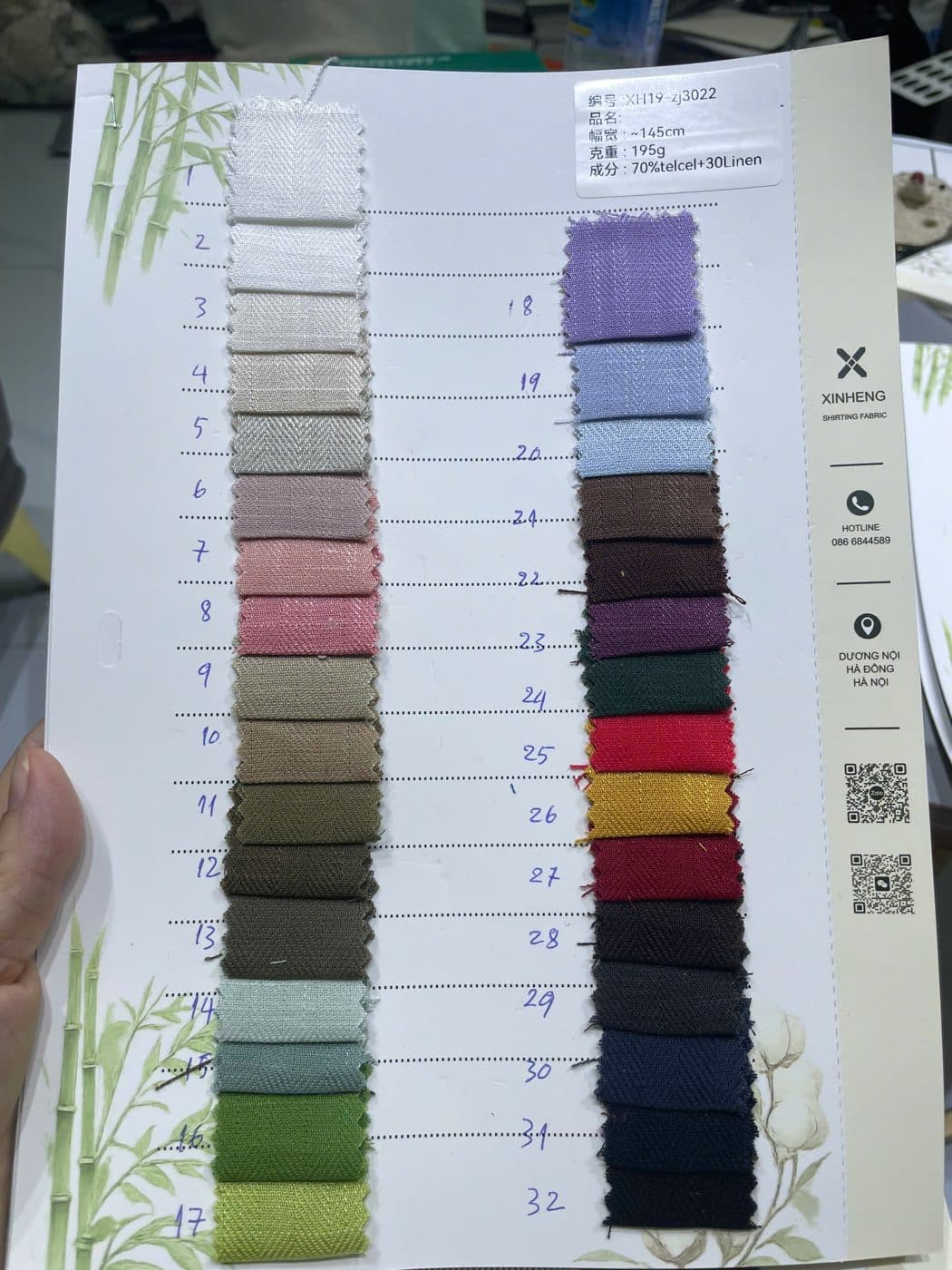 Sổ mẫu Xương cá Tencel-Linen ZJ3022