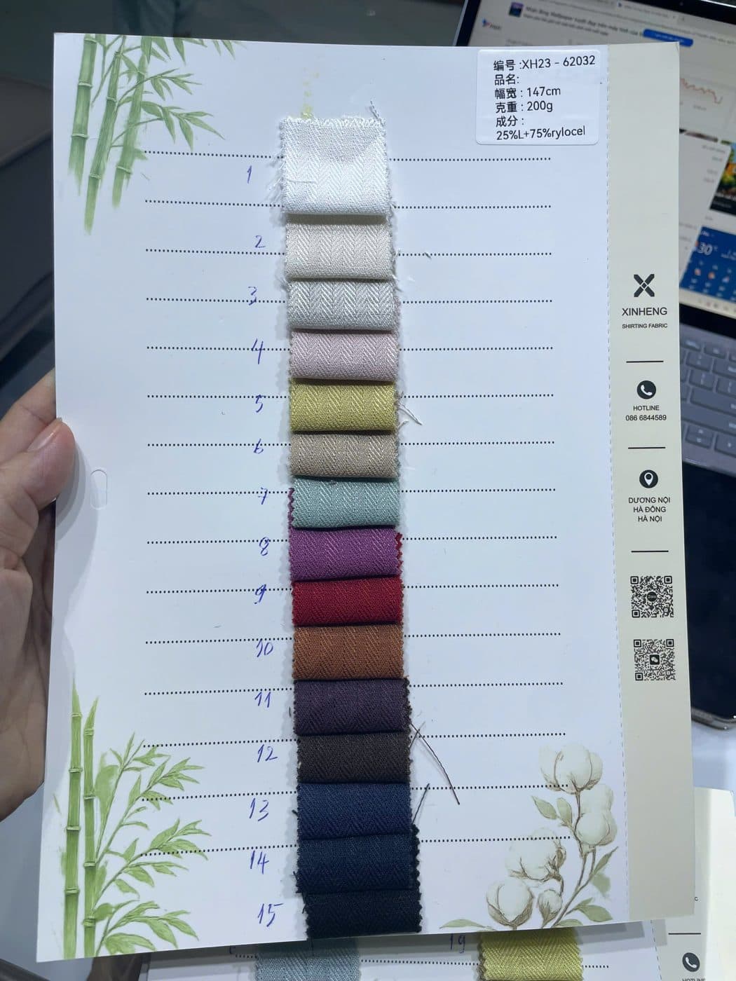 Sổ mẫu Xương cá Linen-Lyocell 62032
