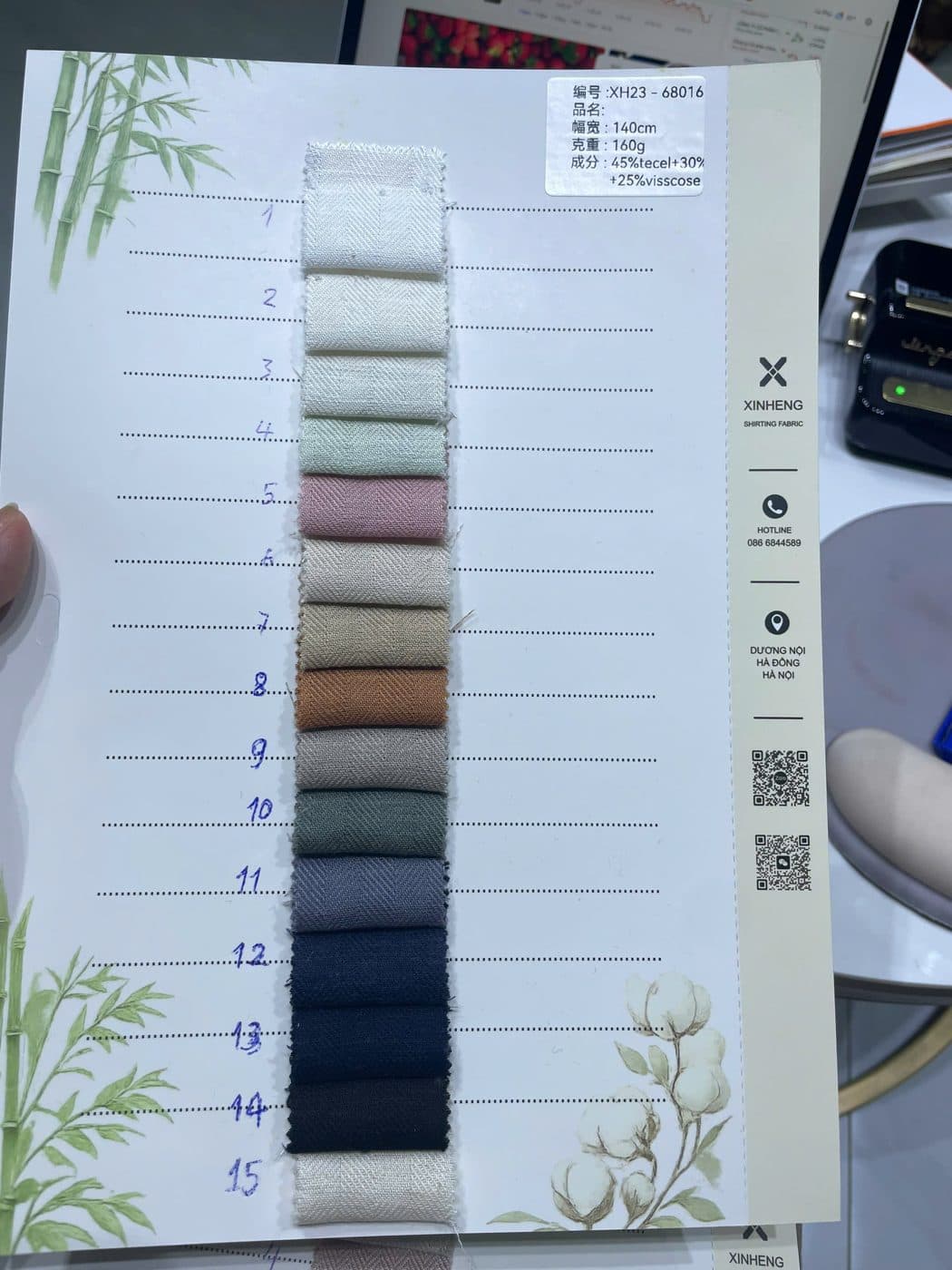 Sổ mẫu Xương cá Tencel 68016