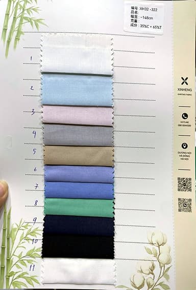 Sổ mẫu Sơ mi trơn 322 / 323 / 324