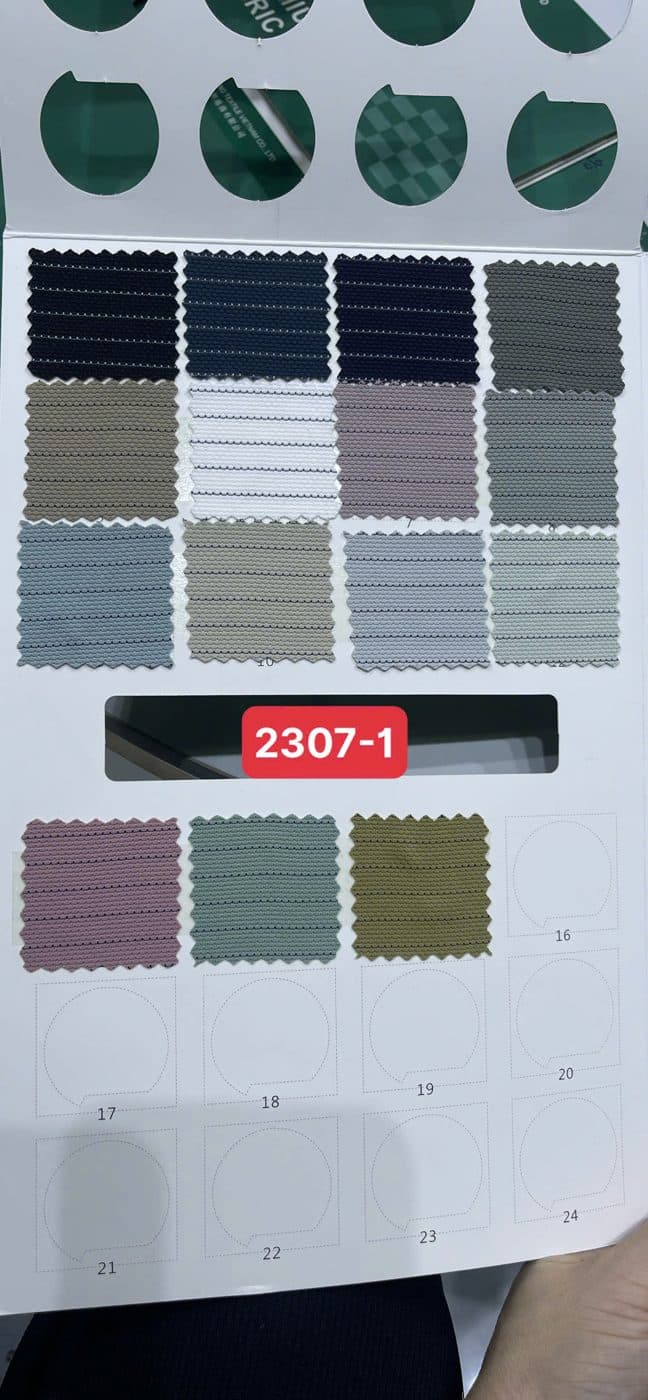Sổ mẫu Thun thể thao 2307-1 (pique hạt to + sọc)