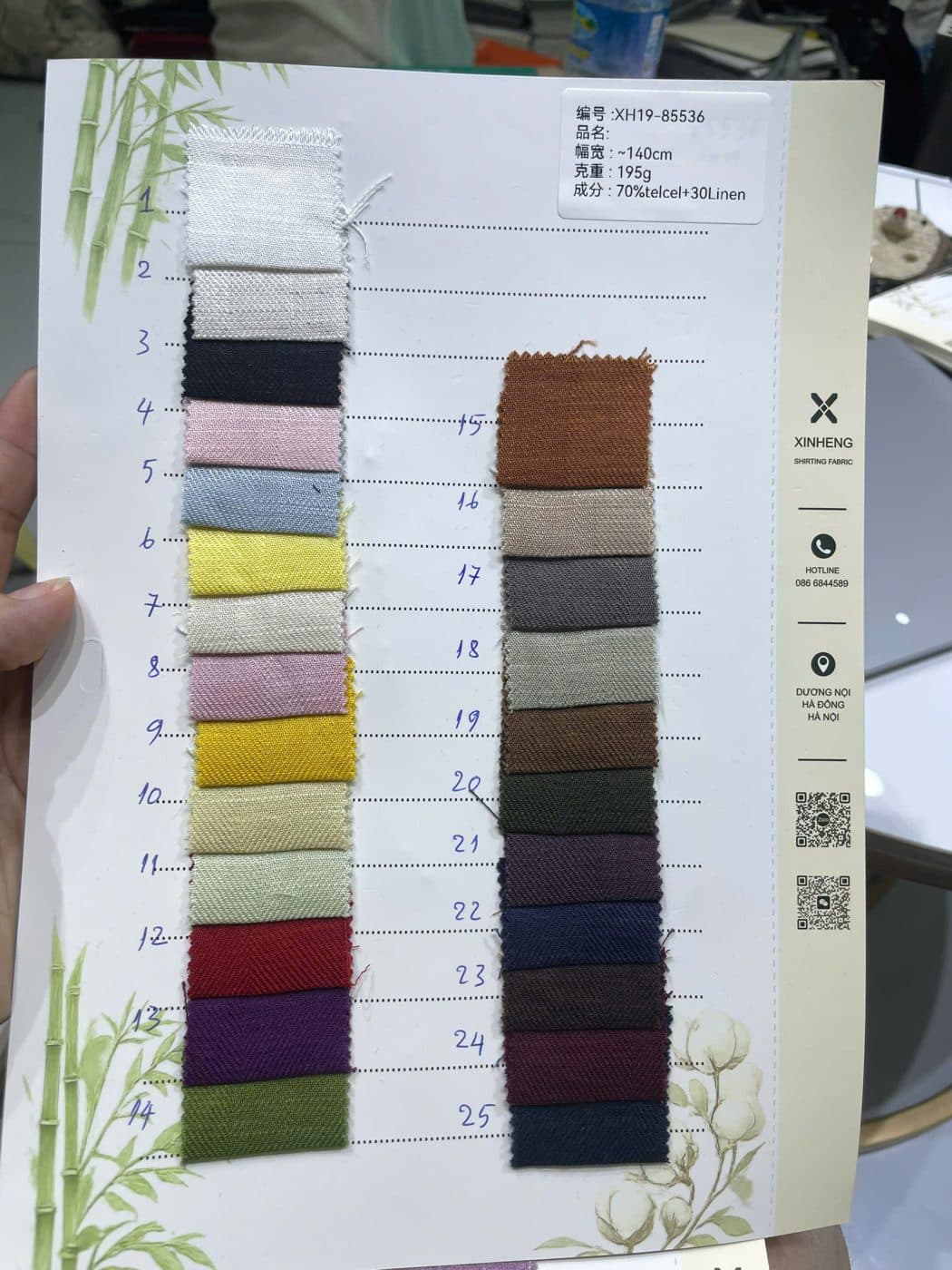 Sổ mẫu thực tế Xương cá Tencel-Linen 85536