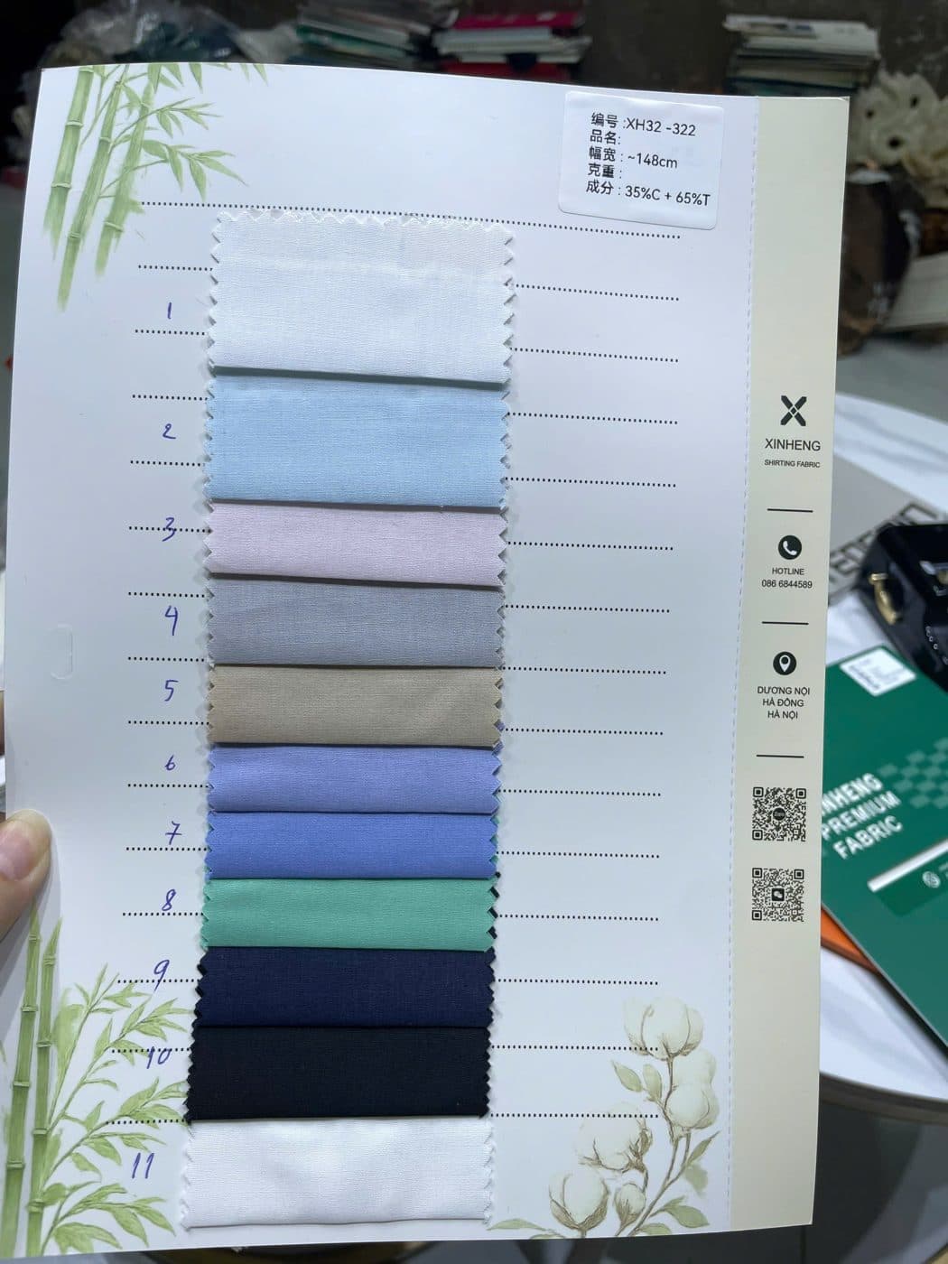 Sổ mẫu thực tế Sơ mi trơn 322 / 323 / 324
