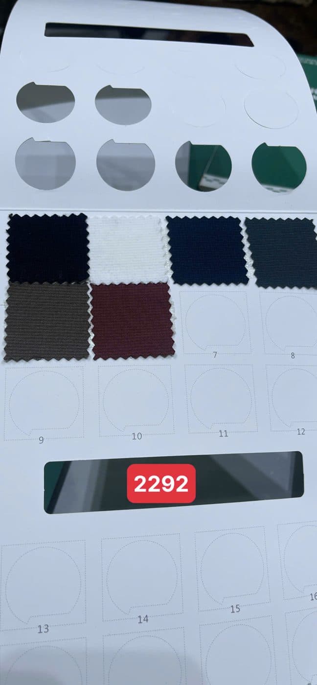 Sổ mẫu thực tế Thun thể thao 2292 (gân ngang)