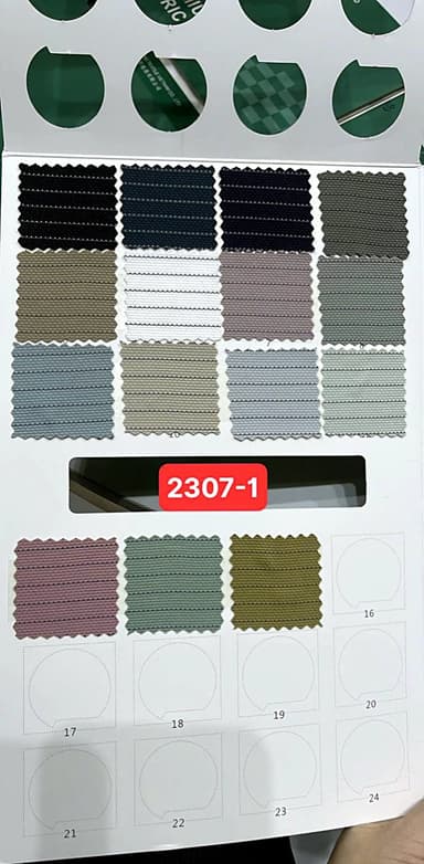 Sổ mẫu Thun thể thao 2307-1 (pique hạt to + sọc)
