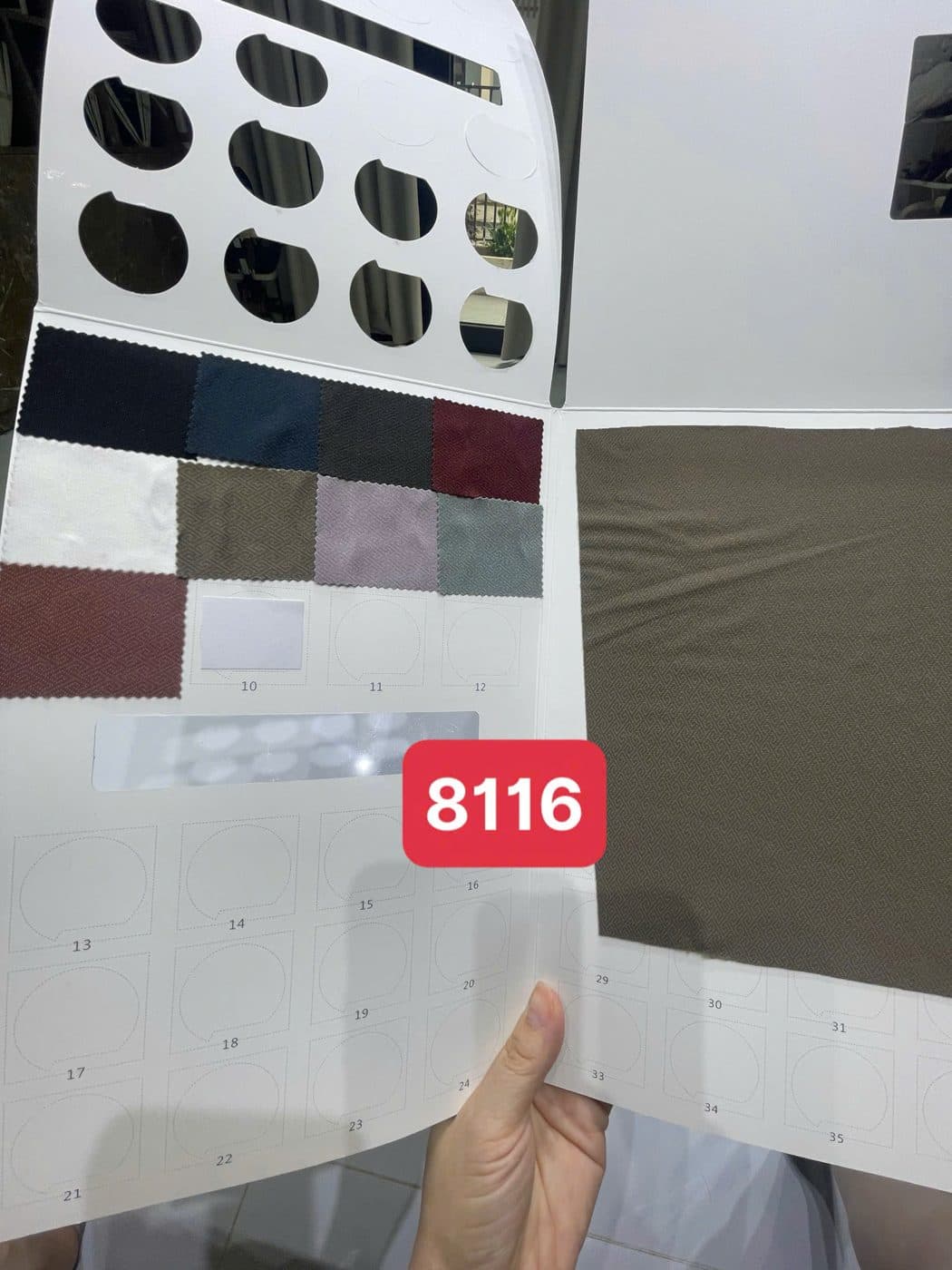 Sổ mẫu thực tế Thun thể thao 8116 (jacquard hồi văn)